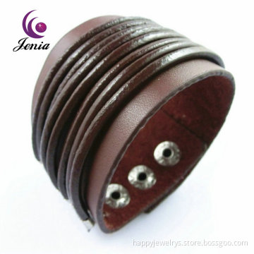 Jenia Wholesale Leather Fashion Bracelet Handmade Leather Bracelet Custom Bracelets